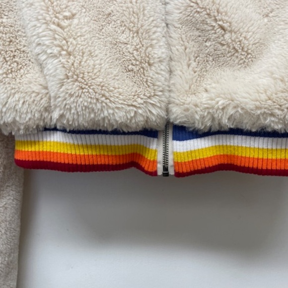 NEW Spiritual Gangster Furry Crop Jacket Rainbow NWOT - Picture 8 of 14